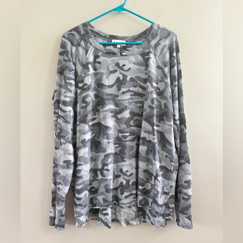 Michael Stars Long Sleeve Top - Lightweight Sweater Grey Camp XL - NWT - Picture 5 of 8